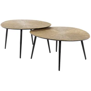 KAWOLA Couchtisch TIBALI Set 2-tlg. Metall bronze oval