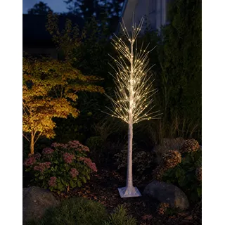 LED Lichtbaum Birkenoptik 150cm 240 LEDs neutralweiß Lichterbaum Timer IP44 innen außen