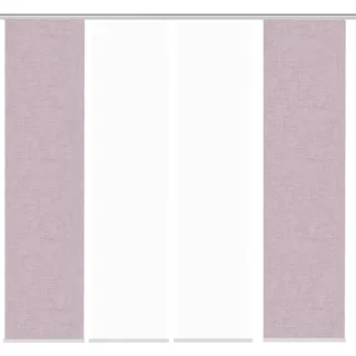 HOME WOHNIDEEN PIVE Paneelwagen 60 x 245 cm Rosa 4 Stk.