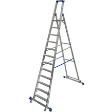Bild von Stabilo Stufen-Stehleiter fahrbar mit Traverse 12 Stufen