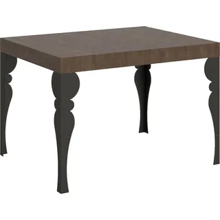 Ausziehbarer Tisch 80x120/204 cm Paxon Walnuss Anthrazit Gestell - Dunkelbraun