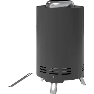 Feuerschale Ø16x25cm aus Edelstahl Feuerstelle mit Schürhaken Rauchfreie Feuerschalen Feuerkorb für Garten, Balkon Terrasse, Outdoor BBQ Camping Grau Aosom