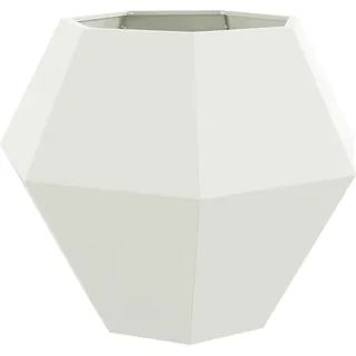 Pflanzkübel Weiß 100 x 100 x 80 cm Stahl - Weiß