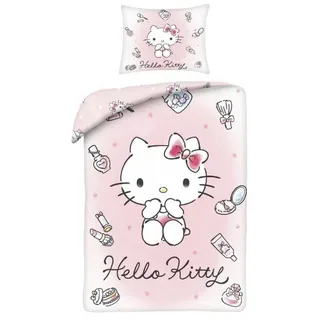 Halantex Hello Kitty Bettwäsche-Set Rosa 140 x 200 cm + 70 x 90 cm