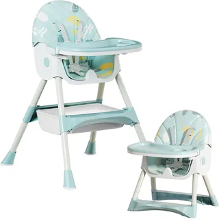 6 in 1 Kinderhochstuhl, Höhenverstellbar Hochstuhl für Baby mit Tisch, mitwachsend ab 6 Monate bis 6 Jahre Babystuhl