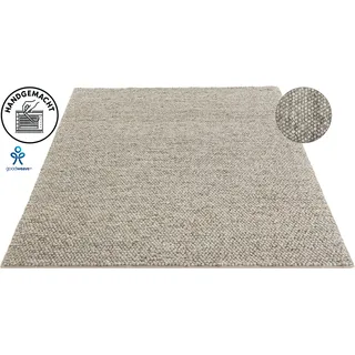 Wollteppich "Ainhoa, handgewebt, Wolle" Gr. 3, beige (sand), B:120cm H:12mm L:180cm, Kunstfaser, Wolle, LEGER HOME BY LENA GERCKE, Teppiche, Wollteppich, einfarbig, Wolle, Teppich, Wohnzimmer, Schlafzimmer, Esszimmer
