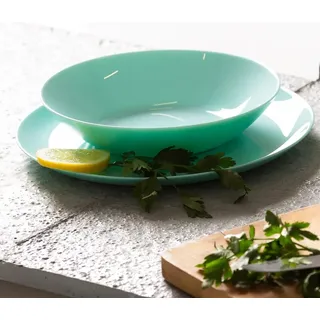 Tafelservice Diwali Light Türkis 18-teilig Hartglasgeschirr Geschirrset Tafelset Essservice Geschirr - Türkis