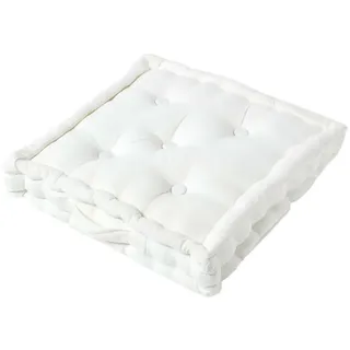 Homescapes Sitzkissen creme 50/50/10 cm – Bodenkissen unifarben , Creme , Textil , Füllung: Polyester , Quadratisch , 50x10x50 cm , Oeko-Tex® Standard 100 , Heimtextilien, Wohntextilien, Kissen