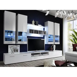 Wohnwand tv Ständer Sideboard Designer Modern Wohnzimmer Regale Holz Neu - Weiß