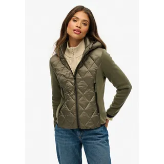 Superdry Steppjacke "HOODED HERITAGE STORM JACKET" Slim Fit, mit hochschließendem Kragen, dusty olive grün