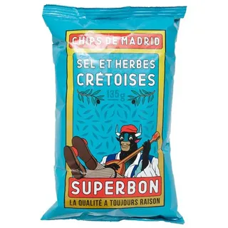 CHIPS Superbon Chips Sel Et Herbes Cretoises und sel Kartoffelchips 135g