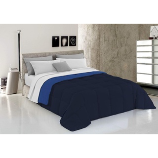 Italian Bed Linen Wintersteppdecke Elegant, Mikrofaser, Dunkelblau/Royal, 170x260cm