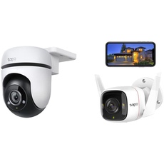 TP-Link Tapo C500 WLAN-Überwachungskamera für den Außenbereich, 360 Grad, Auflösung 1080p & Tapo C320WS Überwachungskamera Außen, WLAN IP Kamera, Weiss, 1 Stück (1er Pack)
