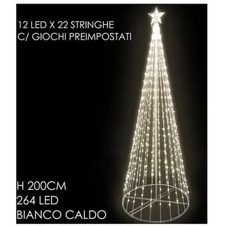 Weihnachtsbaum General Trade 450080 Kegel Struktur Metall 264 LED Mit Spiele