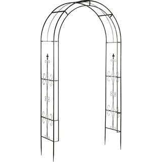 Rosenbogen Metall 240 cm Schwarz