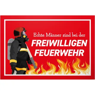 DankeDir! Echte Männer Freiwillige Feuerwehr - Schild 30 x 20 cm - Geschenkidee Partydeko Geburtstagskarte Geburtstagsdeko - Feuerwehrmann Geschenk Geburtstagsgeschenk Geburtstag Freund