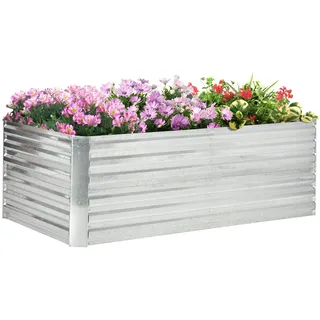 Outsunny Hochbeet 180 x 90 x 59 cm Silber