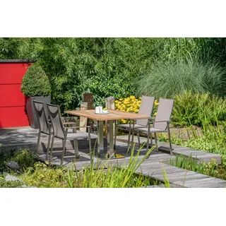 Niehoff Set Bistro, Scalea - Das Set besteht aus: 1 x Klapptisch Bistro Profilsäule Edelstahl, 4 x Stapels...