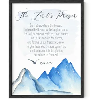 HAUS AND HUES The Lord's Prayer Artwork – Christen-Poster, religiöse Wandbilder, biblische Poster, Kinder-Gebetsposter, christliche Wandposter (ungerahmt, 30.5x40.6 cm)