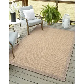 Myflair Möbel & Accessoires Teppich »Natura, LAGERRÄUMUNG!« rechteckig 6 mm Höhe Uni Farben, mit Bordüre, Outdoor geeignet, Balkon, Terrasse Myflair Möbel & Accessoires schwarz,grau B : cm 1 Stk.