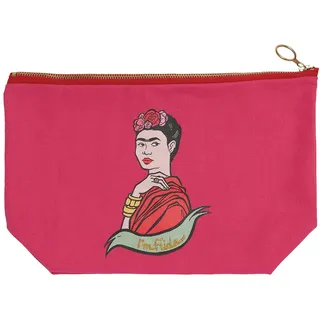 art&design24 I'm Frida Maxi Clutch Bag, Clutch Bag aus Baumwolle, Tasche aus recyceltem Faserstoff, 33 x 22 x 11 cm, Gesicht Frida Kahlo, Farbe Rosa