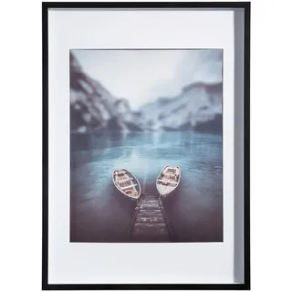 Bilderrahmen , Schwarz , Glas, Holz , rechteckig , 52x72x3 cm , Fsc , Passepartout , Bilder & Rahmen, Bilderrahmen, Bilderrahmen & Fotorahmen