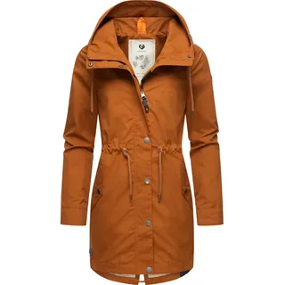 Parka RAGWEAR "Parka Canny", Damen, Gr. XS, braun (cinnamon24), Obermaterial: 65% Polyester PES. 35% Baumwolle CO., Jacken Parka