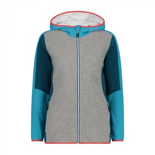 CMP - Stretch-Fleecejacke für Damen mit fester Kapuze, Lagune, D36