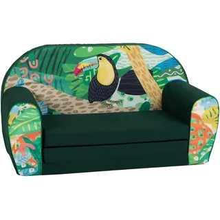 Knorrtoys Kindersofa Jungle Animal 77 x 42 x 34 cm Baumwolle grün-blau
