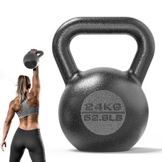 PROIRON Kettlebell Professional Kugelhantel aus Gusseisen, 24kg Gewichten Guss Schwunghantel Kugelgewicht Krafttraining - Schwarz Kettlebells