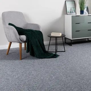 Steffensmeier Schlingen Teppichboden Meddon XL Meterware | Auslegware für Flur Büro | 1m 2m 3m 4m 5m breit! | Grau, Größe: 300x700 cm
