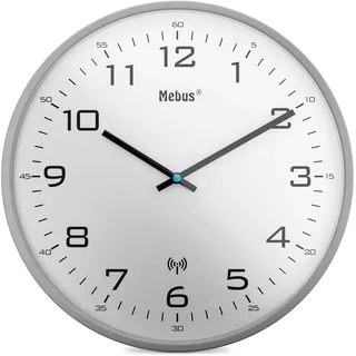 MEBUS Funk-Wanduhr 30 cm 13081 grau