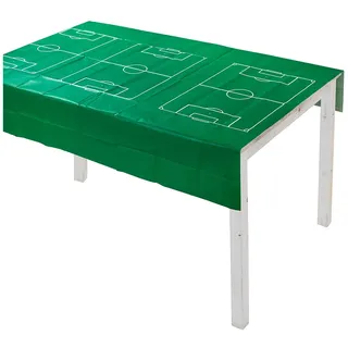 Talking Tables Fußball Party Papier-Tischdecke, Weiß und Grün, 180 cm x 120 cm, Fußballfeld-Design, Geburtstags-Tischdecke