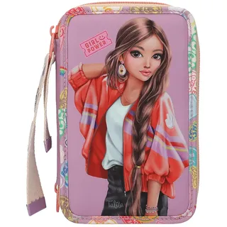 DEPESCHE TOPModel 3 Fach Federtasche mit Anhänger GIRL POWER