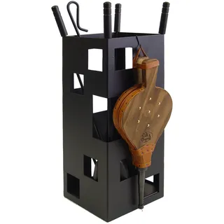 Imex El Zorro 10046 Kamin-Set, quadratisch, Zubehör aus Edelstahl und Blasebalg, 50 x 20 x 20 cm