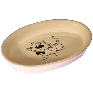 Nobby Katzen Keramik Schale oval pink-beige 17 x 11 x 2,5 cm / 0,12 l