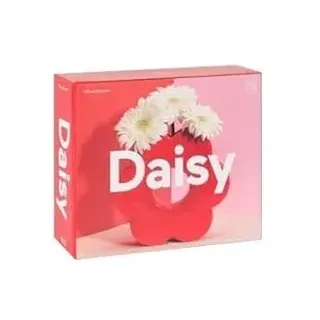 DOIY - Moderne dekorative Vase - Gänseblümchenform - Aus Keramik - Blumenvase - Dekorative Vase - Rot - 5x20x18 cm - 5x20x18 cm