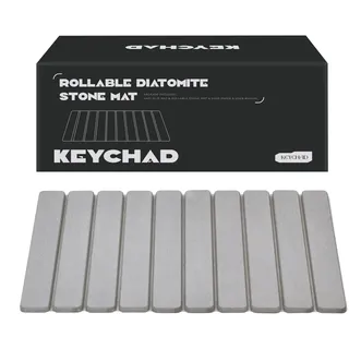 KEYCHAD Faltbare Stein-Badematte, Kieselgur, rutschfeste Badematte, große Saugfähigkeit, schnell trocknend, natürliche Duschbodenmatte für Badezimmer, Zuhause und Schlafzimmer, 60 x 39 cm, Grau