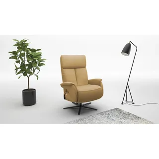 sit&more TV-Sessel Triple Seven Xtra large Federkern 86 x 115 x 86 cm Gelb mit Kopfteil- & Drehfunktion