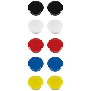 Westcott Haftmagnete 10er Pack, 15 mm, rund, je 2x weiß, schwarz, rot, blau, gelb, E-10806 00