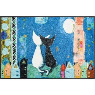 wash+dry FUßMATTE , Multicolor , Textil , Katze , rechteckig , 50x75 cm , Oeko-Tex® Standard 100 , rutschfest , Teppiche und Böden, Schmutzfangmatten, Fußmatten