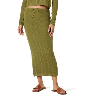 The Drop Makayla Häkel Midirock, Olivenöl, XL