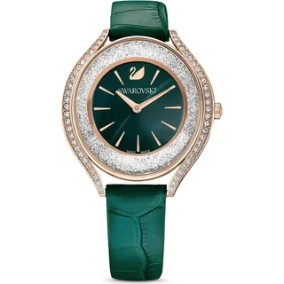 Swarovski Crystalline Aura Uhr, Schweizer Produktion, Lederarmband, Grün, Roségoldfarbenes Finish CRY AURA:LS GRETC/CRY/PRO 5644078 - Grün