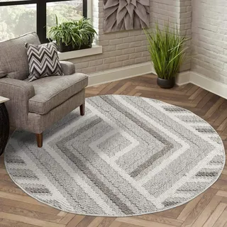 Carpet City »LINDO 7590« rund 11 mm Höhe Kurzflor, Hochtief-Muster/ 3D-Effekt, Boho-Stil, Wohnzimmer,