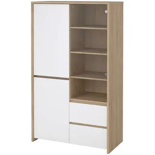 INOSIGN Vitrine mit Glastür, weiß hochglanz Jackson hickory, B 100 cm