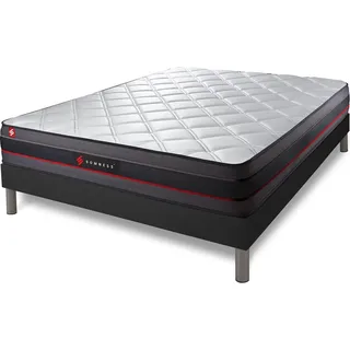 Matratzen- und Lattenrost-Set 180x200 cm - Regen - Schwarz