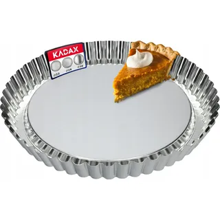 KADAX Tarteform "Prung", Tartelette Förmchen aus verzinkten und Antihaftschicht Blech, 30cm, Silber