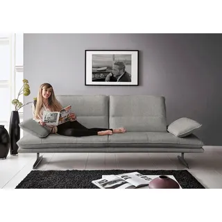 W.Schillig Couch Flachgewebe 3-Sitzer Grau