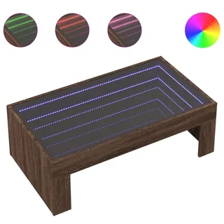 vidaXL Couchtisch mit Infinity-LED Braun Eichen-Optik 90x50x30 cm - Braun