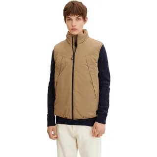 TOM TAILOR Denim Herren Weste 1031783, 12912 - Splashed Clay Beige, S